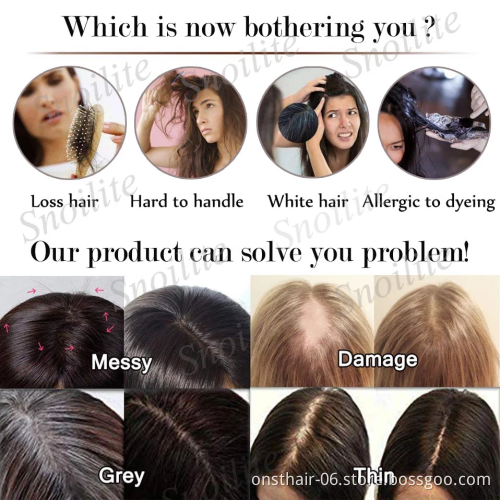 Silk Base Hair Topper Hair Wig Toupee for Women Pure Color Non-Remy WomenToupee Hair System